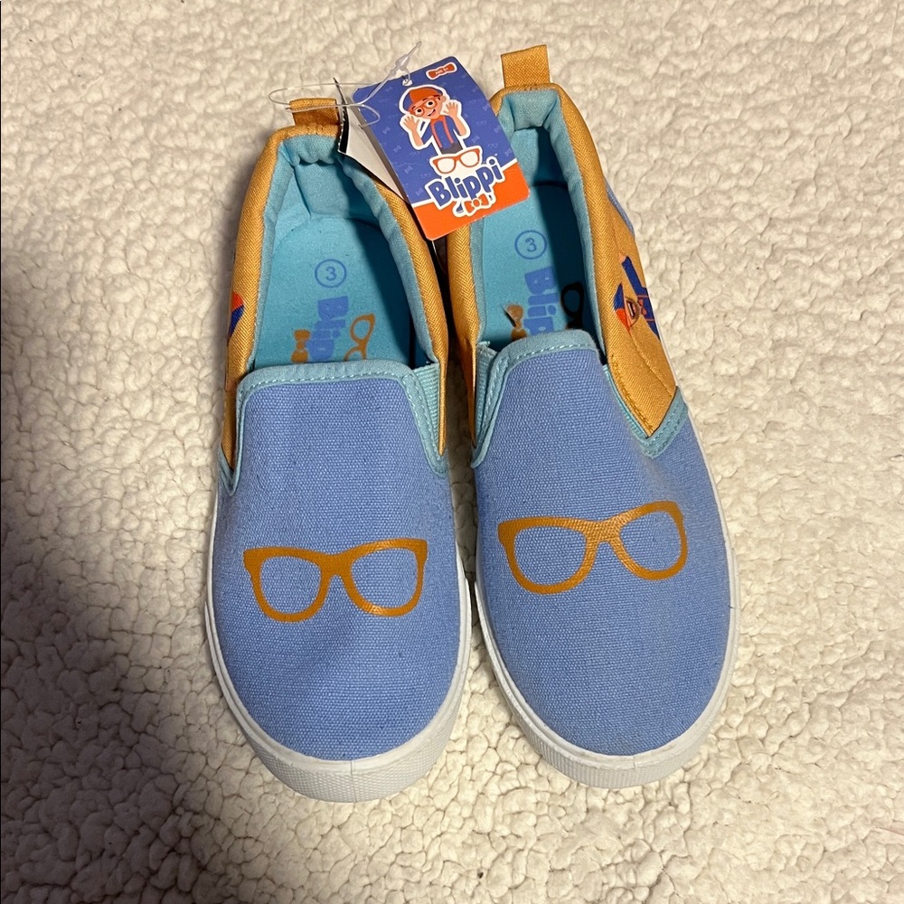 Kids Slip-On Sneakers - Blue and Yellow
